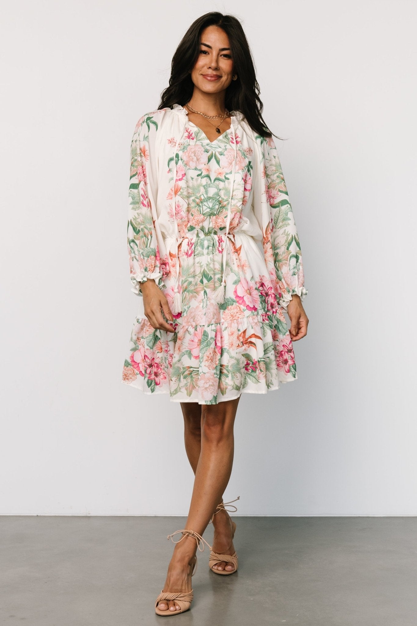 Jenny Short Dress | Off White Floral - Baltic Born