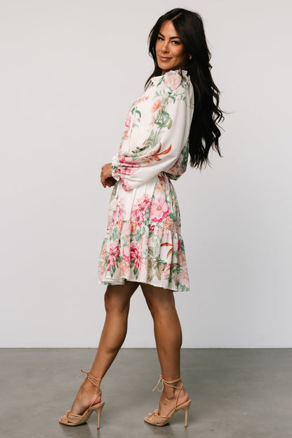 Jenny Short Dress | Off White Floral - Baltic Born