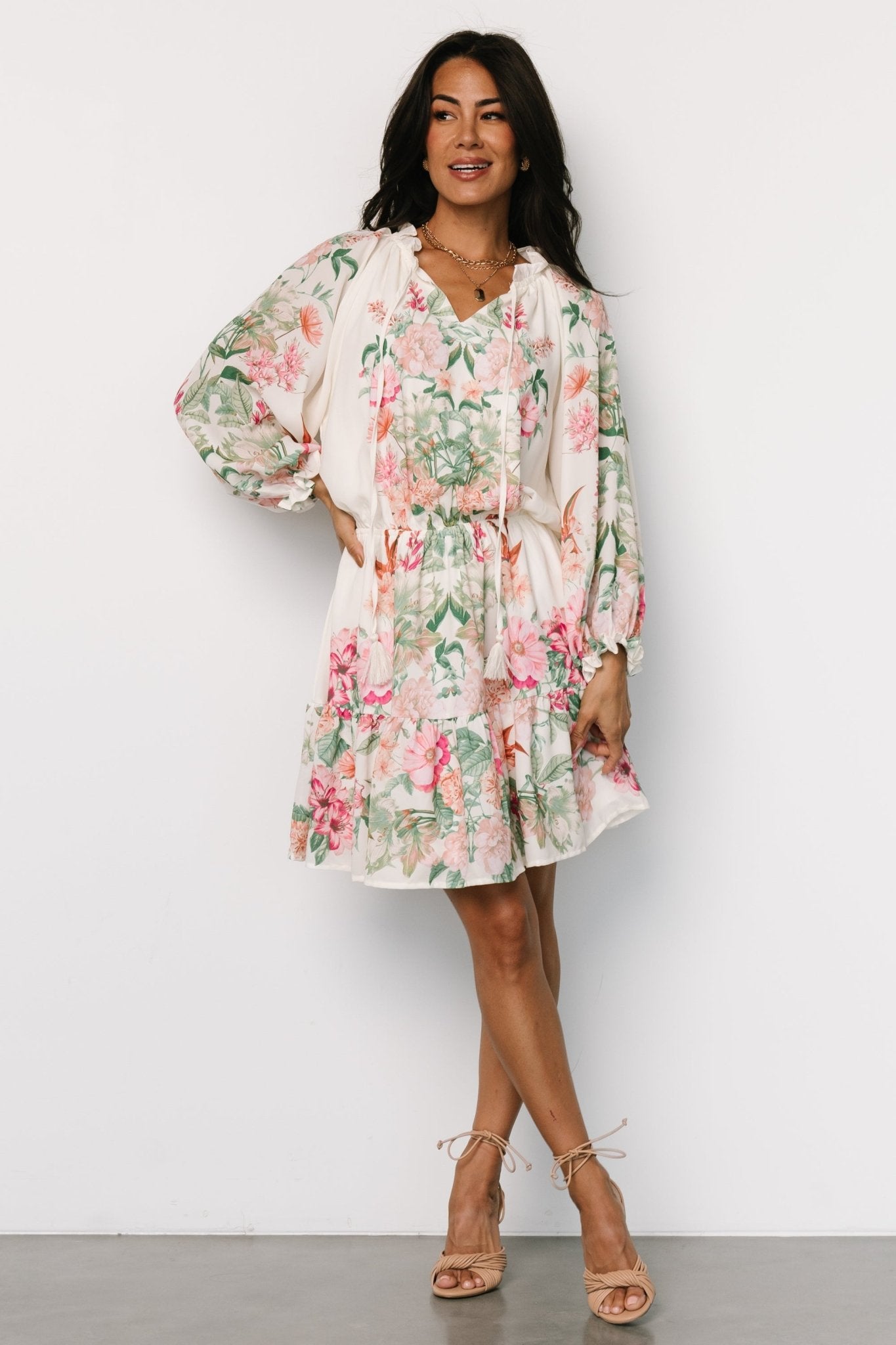 Jenny Short Dress | Off White Floral - Baltic Born