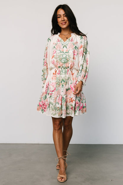 Jenny Short Dress | Off White Floral - Baltic Born