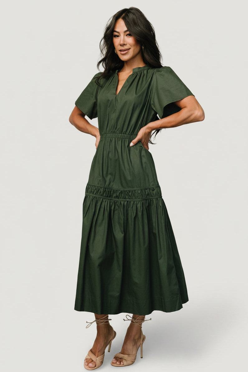Baltic Born Womens Jerrah Midi Dress | Deep Green