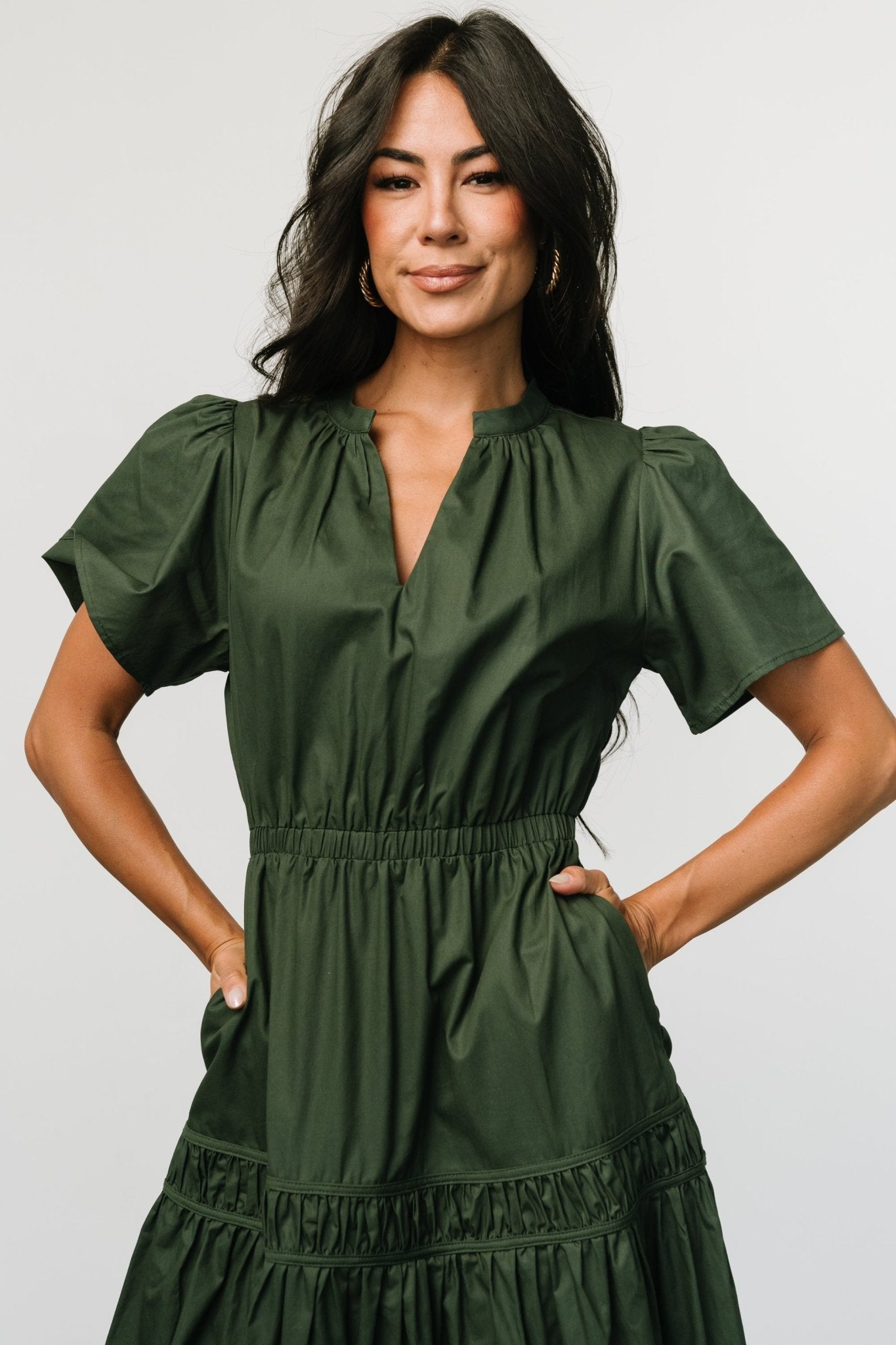 Baltic Born Womens Jerrah Midi Dress | Deep Green