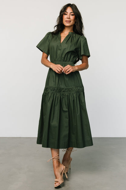 Jerrah Midi Dress | Deep Green - Baltic Born