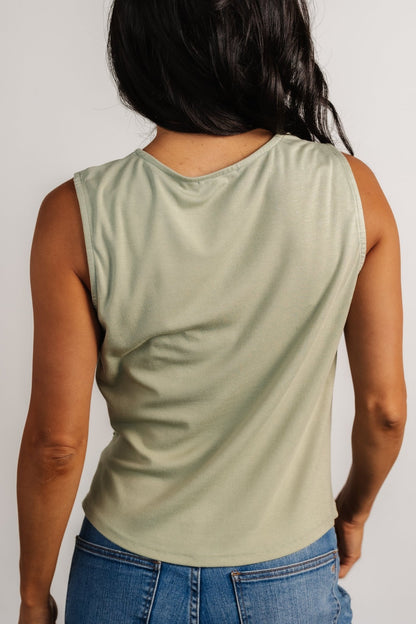 Jia Ruched Tank Top | Light Sage - Baltic Born