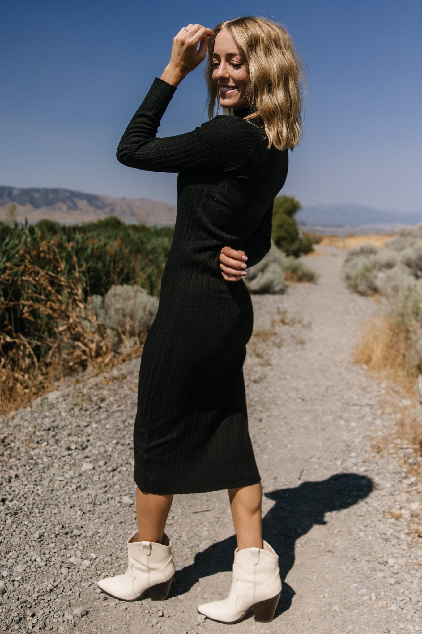 Jill Ribbed Midi Dress | Black - Baltic Born