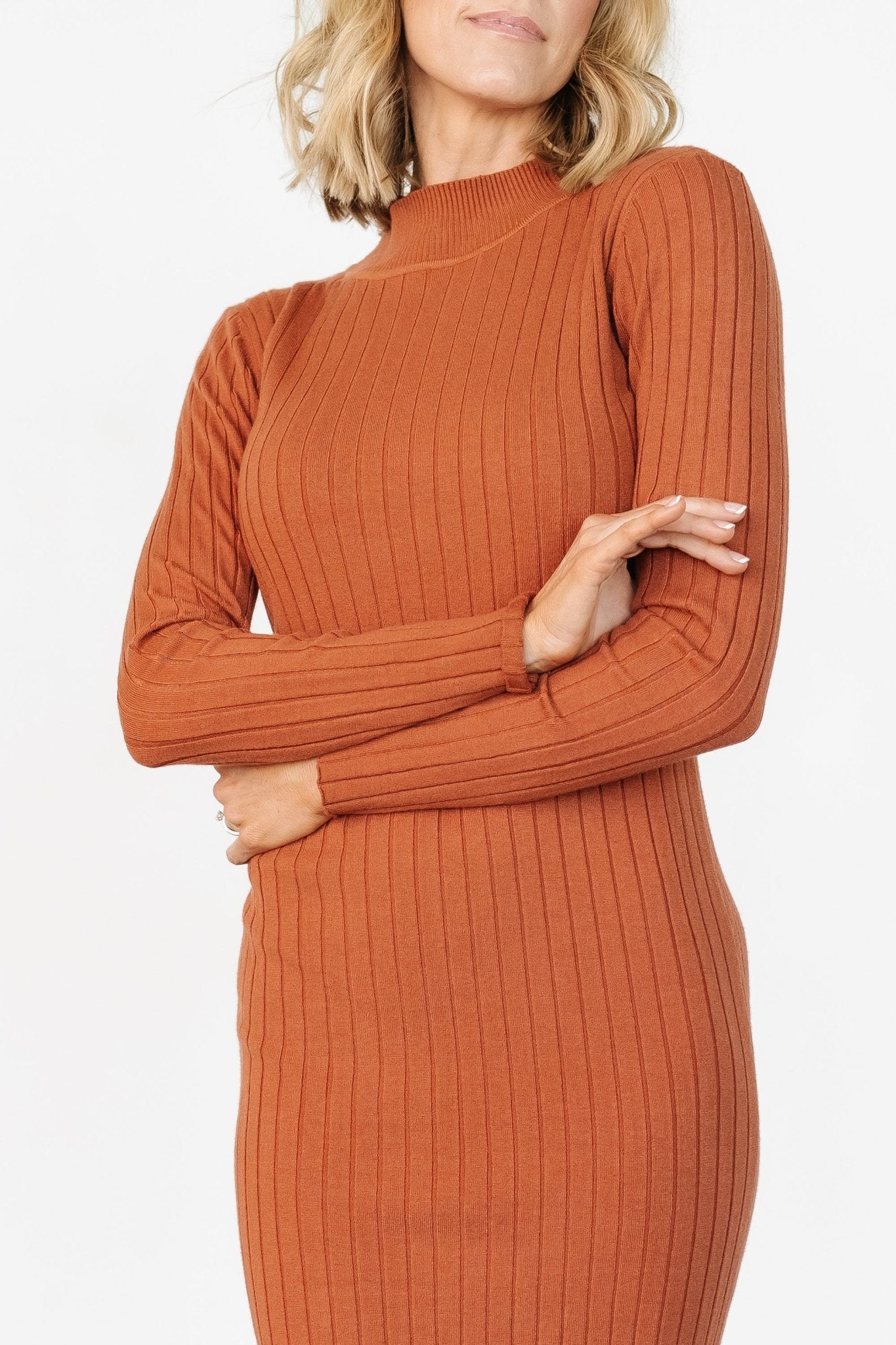Baltic Born Womens Jill Ribbed Midi Dress | Spice | Size: XL Baltic Born Womens Jill Ribbed Midi Dress | Spice | Size: XL