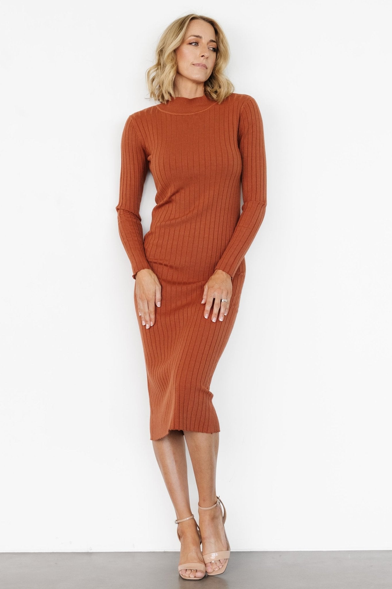 Jill Ribbed Midi Dress | Spice - Baltic Born