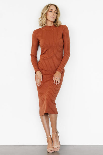 Jill Ribbed Midi Dress | Spice - Baltic Born