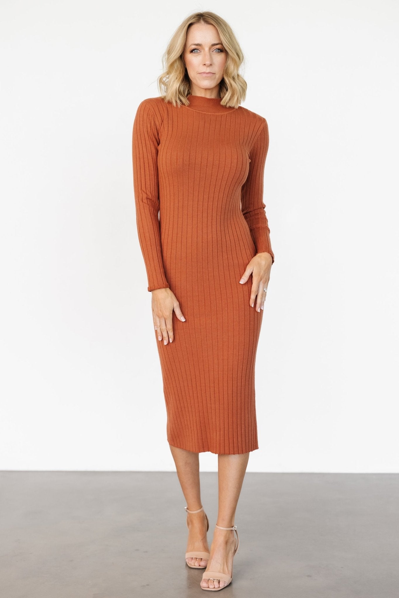 Jill Ribbed Midi Dress | Spice - Baltic Born