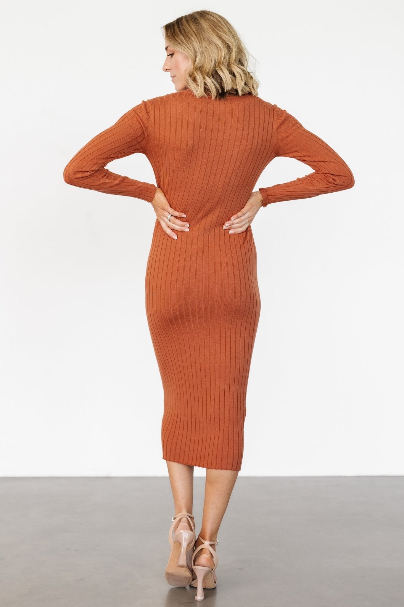 Jill Ribbed Midi Dress | Spice - Baltic Born