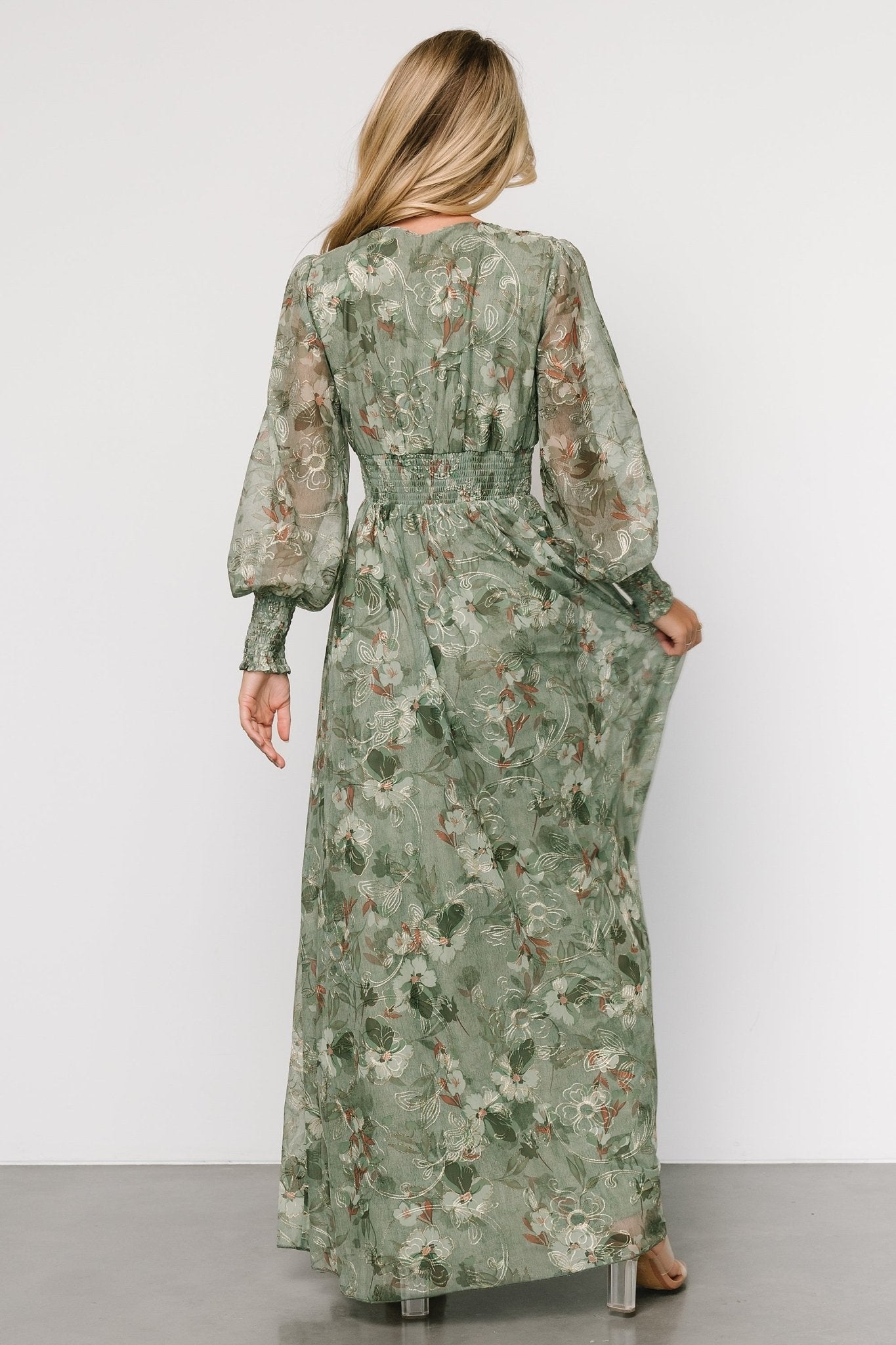 Jolie Embroidered Tulle Dress — Sage & Gold