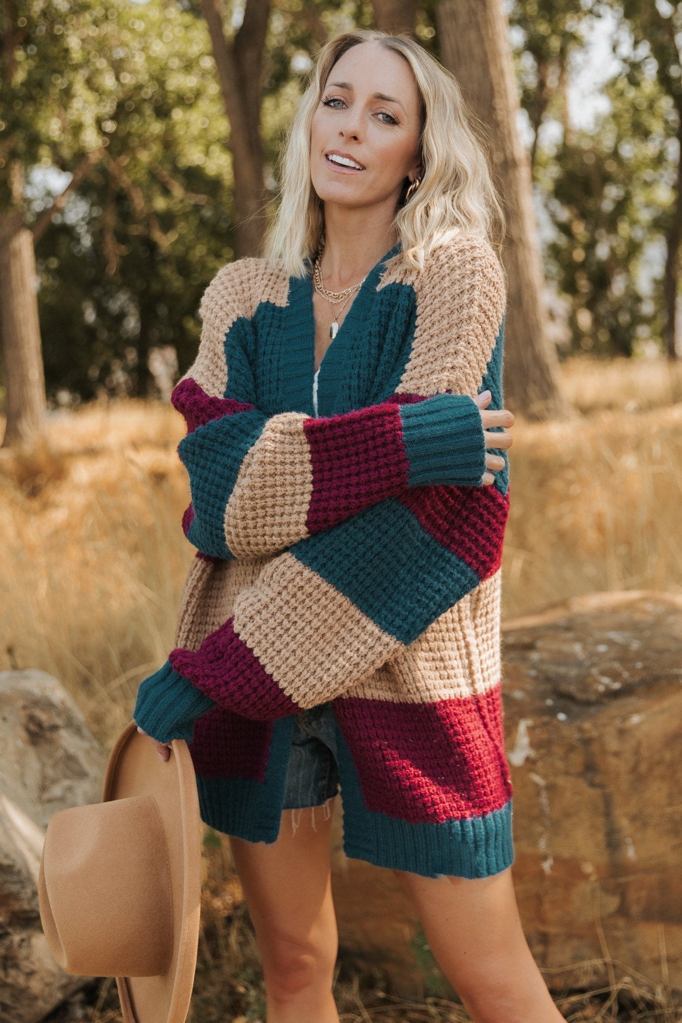 Jonah Chunky Knit Cardigan | Deep Topaz Multi - Baltic Born