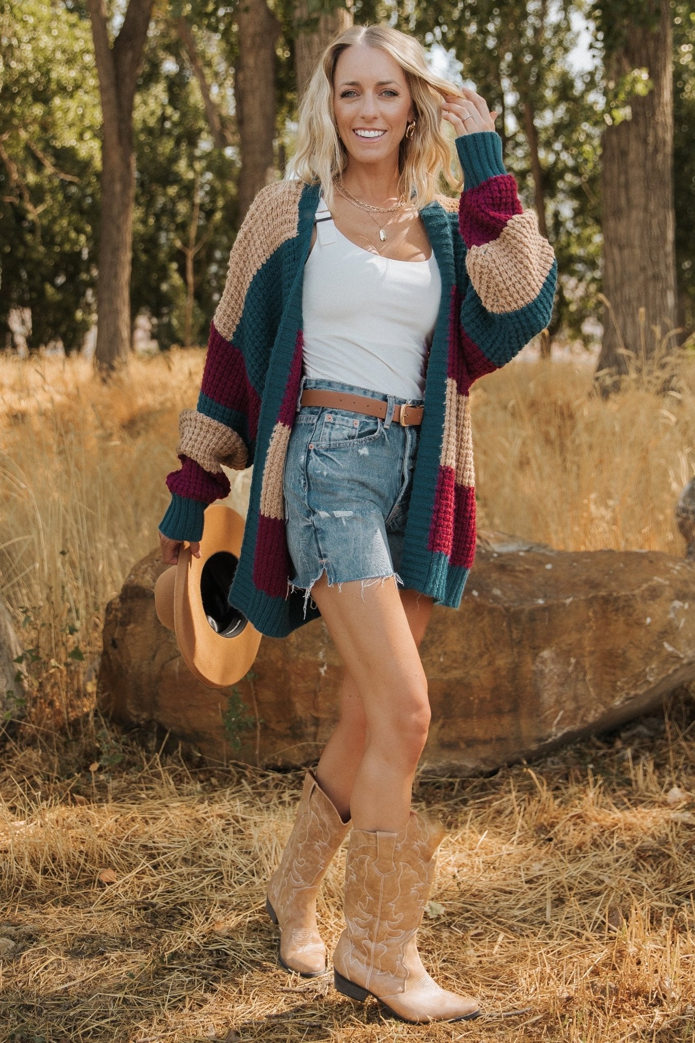 Jonah Chunky Knit Cardigan | Deep Topaz Multi - Baltic Born