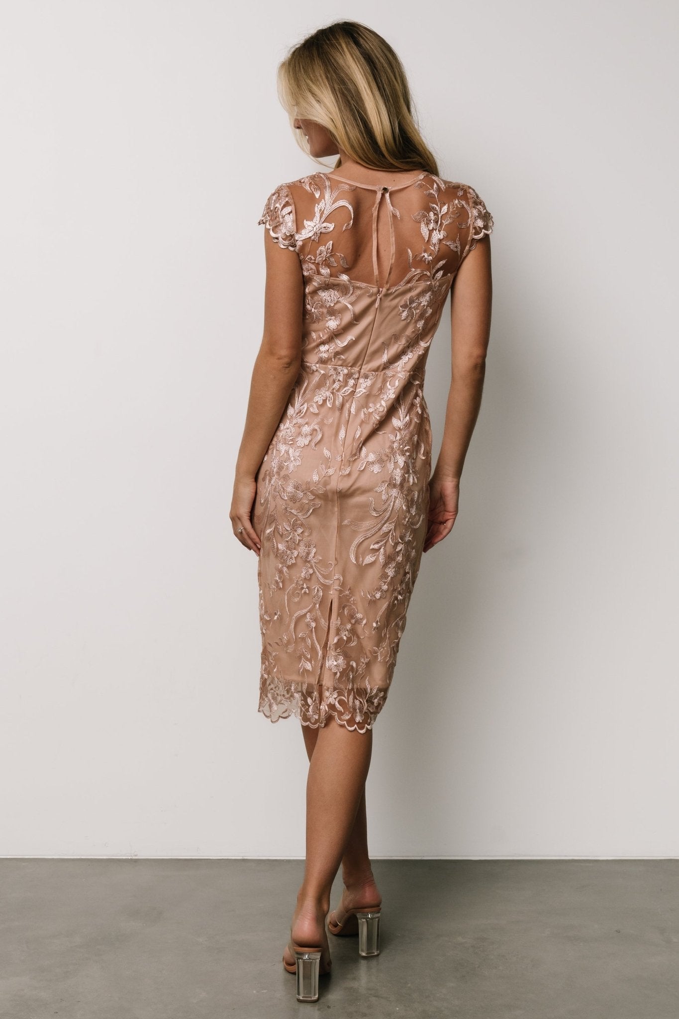 Jordana Embroidered Midi Dress | Blush - Baltic Born