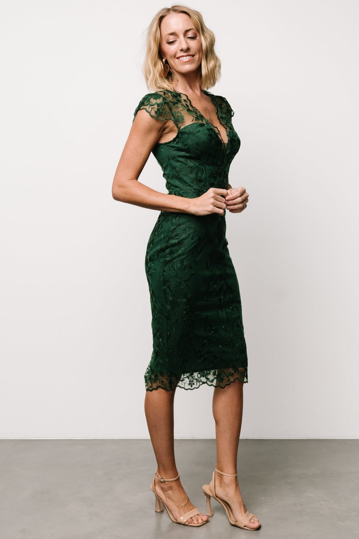 Jordana Embroidered Midi Dress | Emerald - Baltic Born