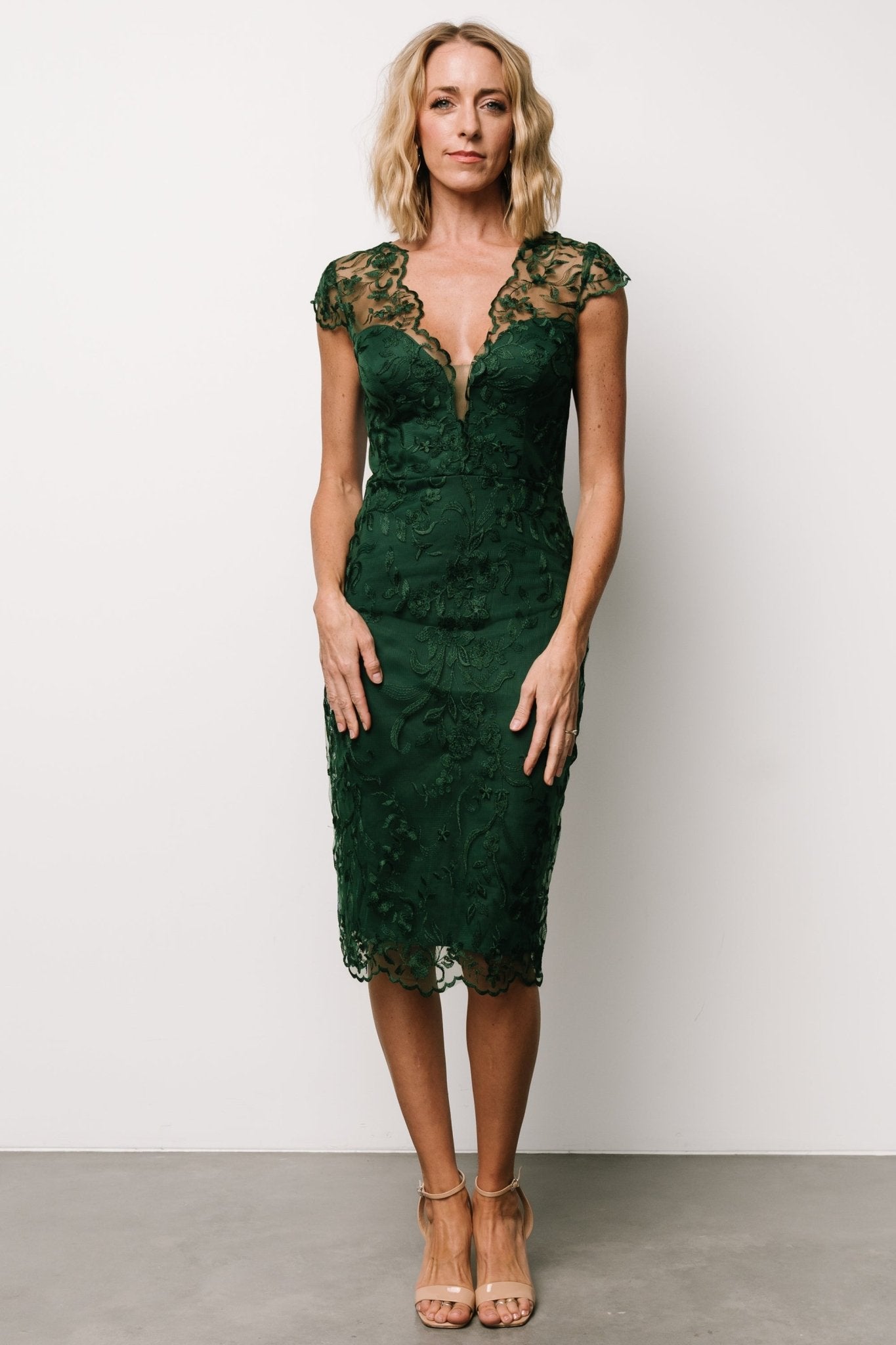 Jordana Embroidered Midi Dress | Emerald - Baltic Born