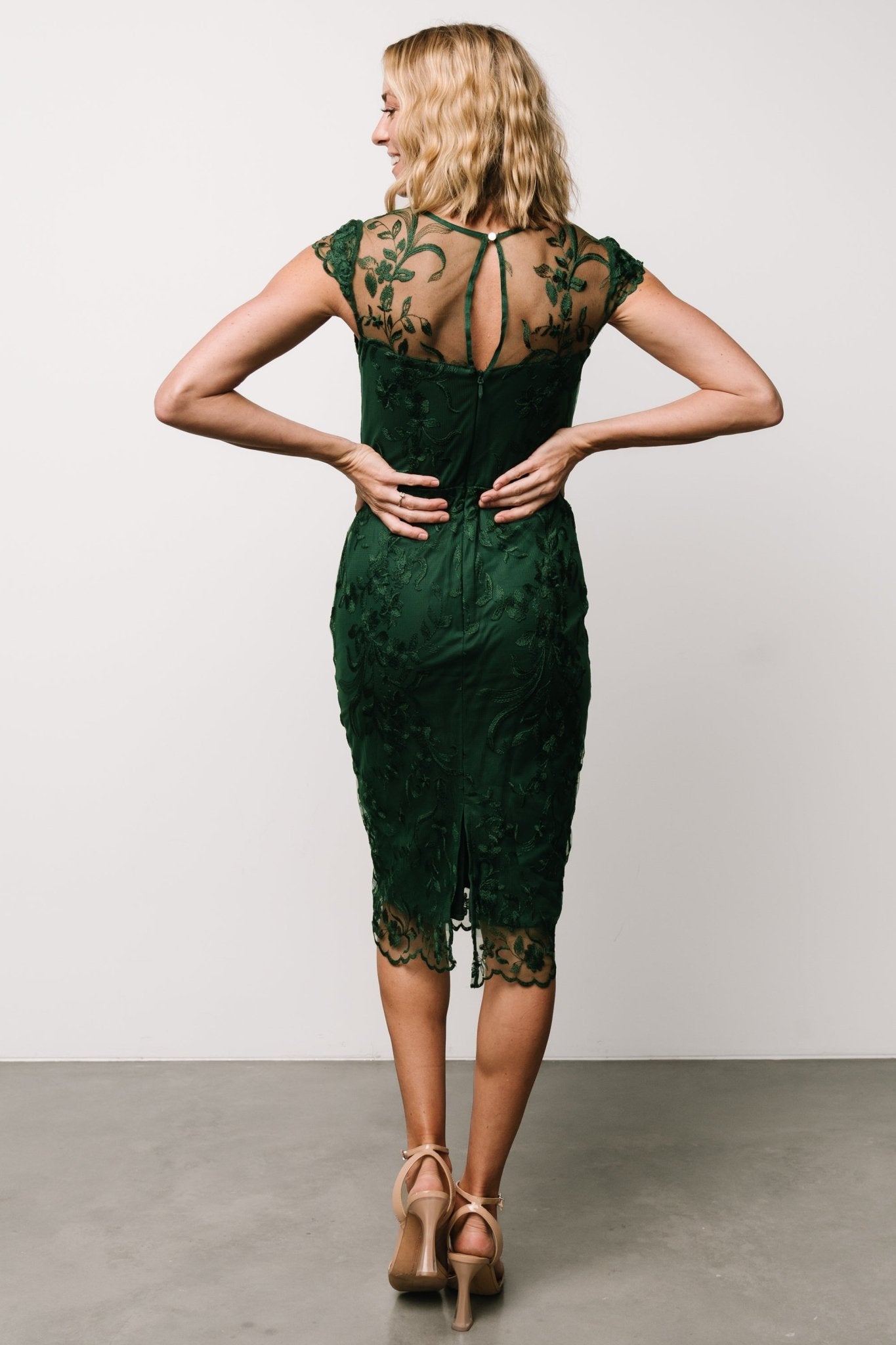 Jordana Embroidered Midi Dress | Emerald - Baltic Born