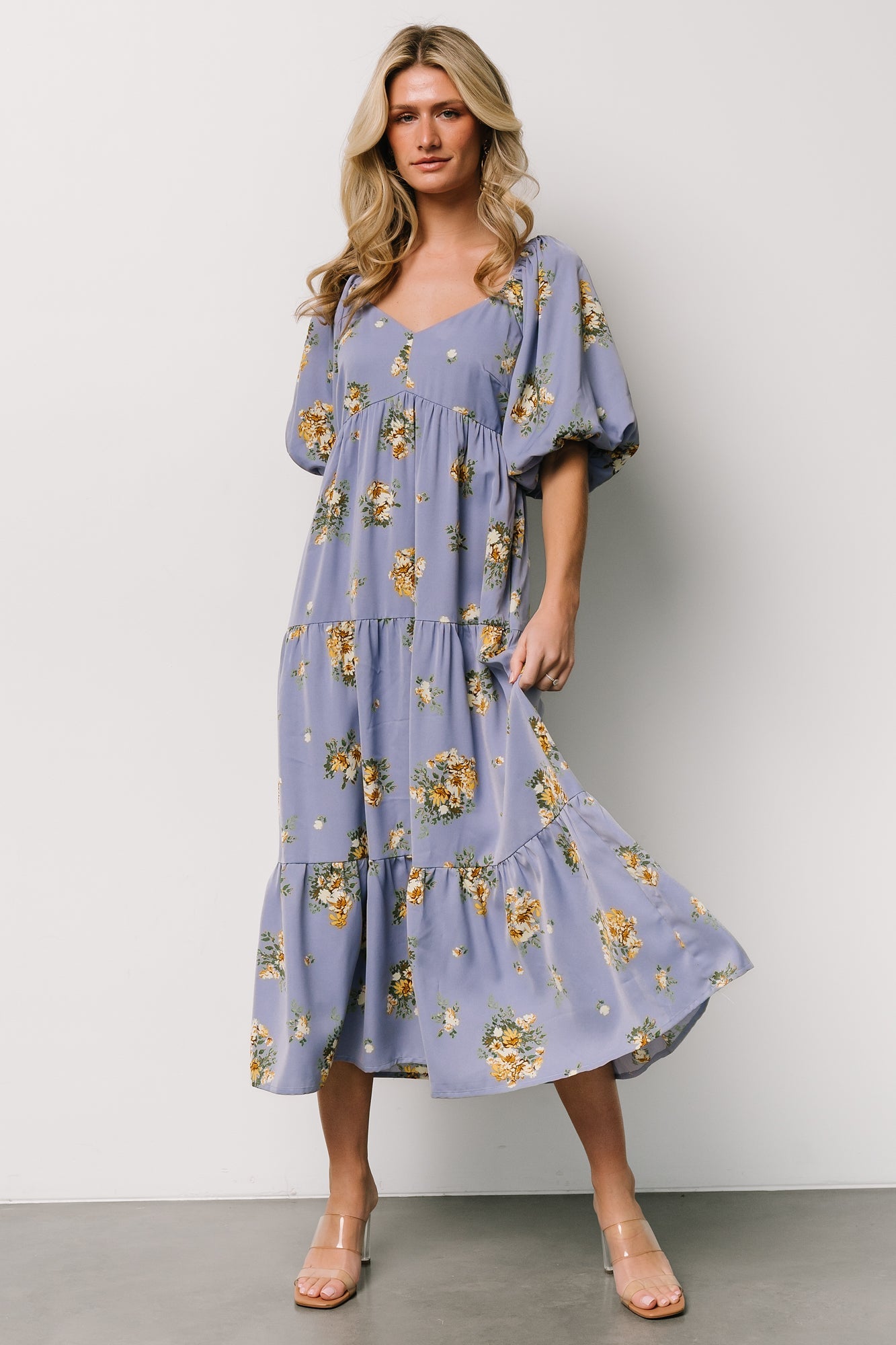 Judith Dress | Blue + Golden Floral - Baltic Born