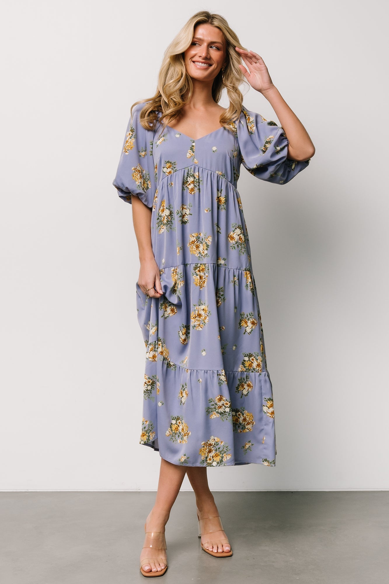 Judith Dress | Blue + Golden Floral - Baltic Born