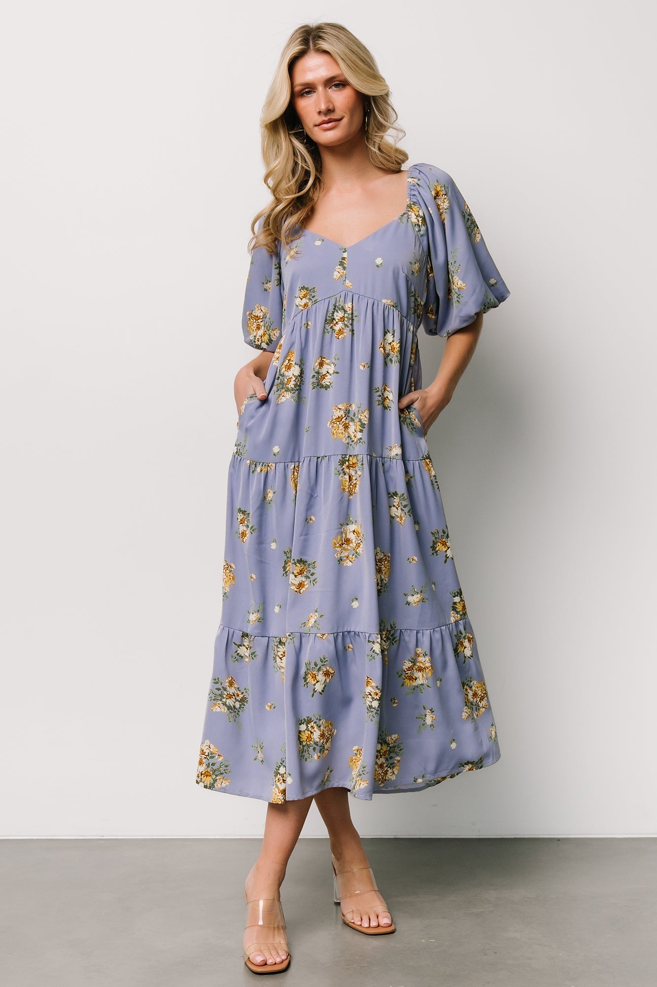 Judith Dress | Blue + Golden Floral - Baltic Born