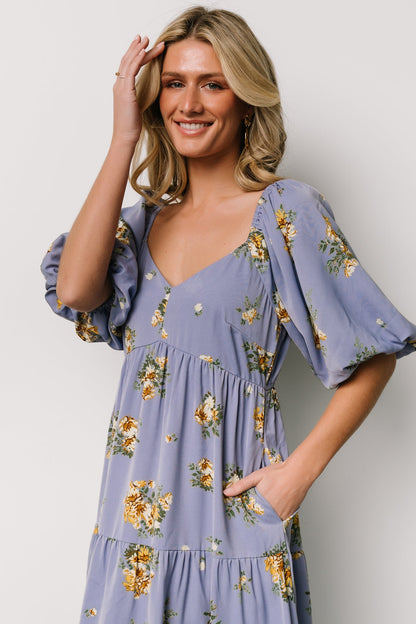 Judith Dress | Blue + Golden Floral - Baltic Born