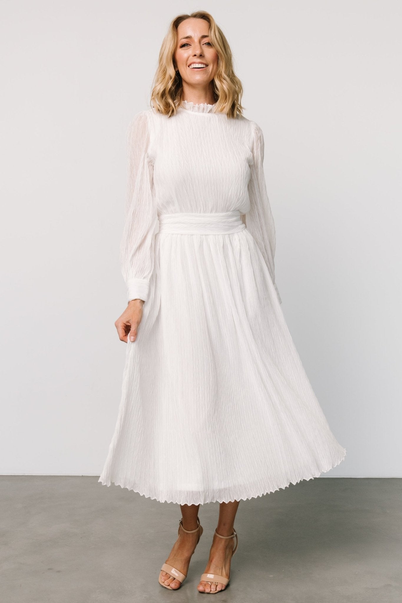 Julie Long Sleeve Dress | Off White - Baltic Born