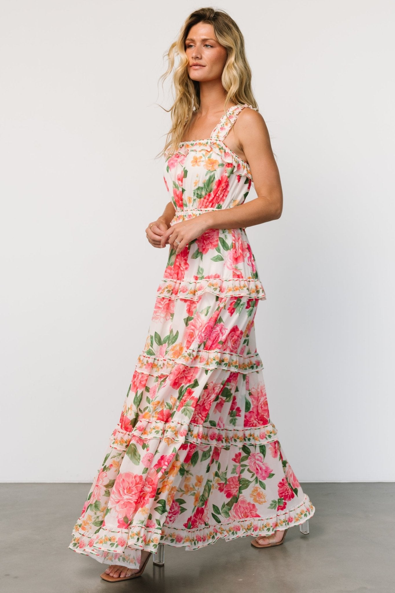 Julieta Tiered Maxi Dress | Off White Floral - Baltic Born