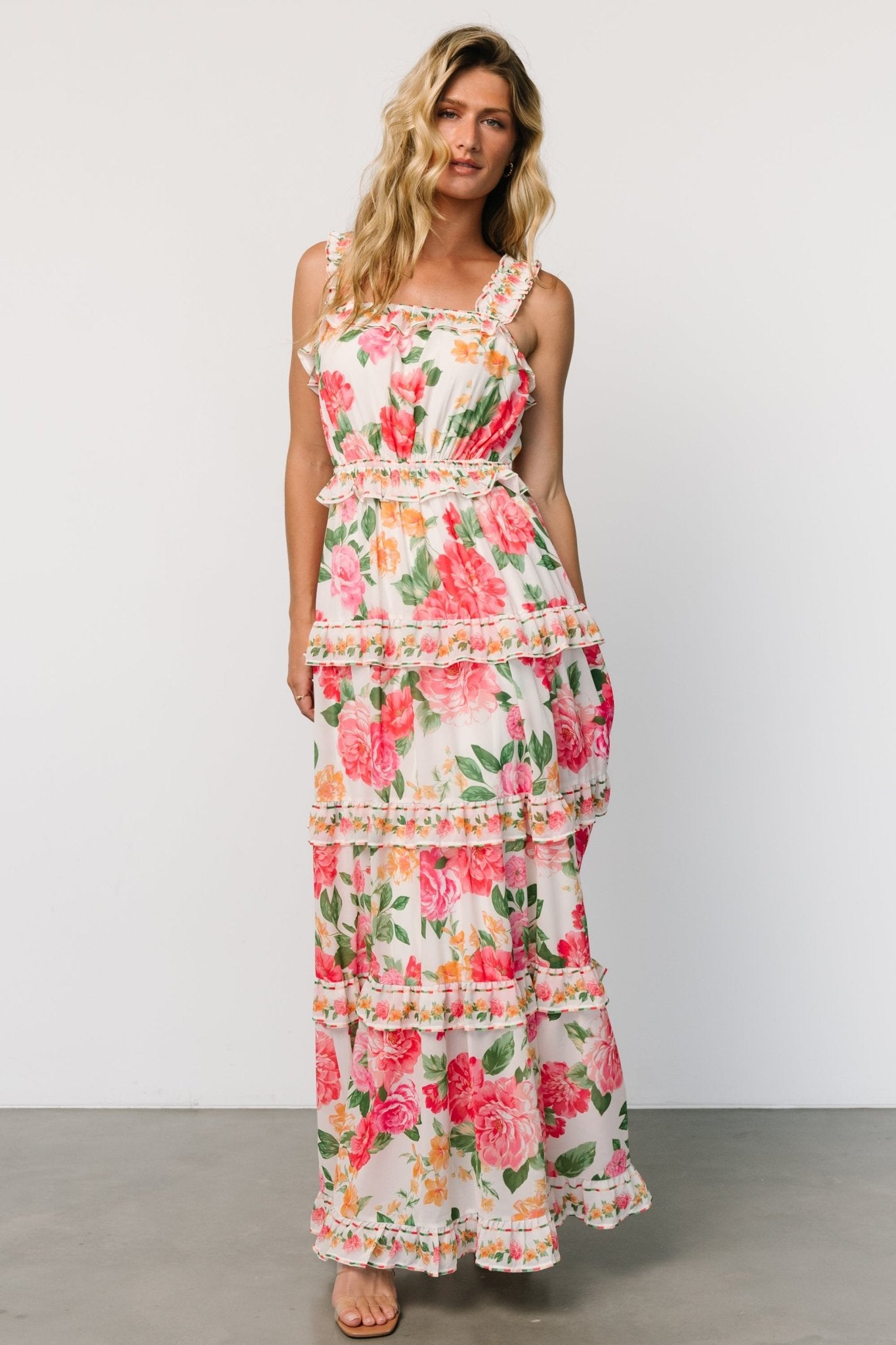 Julieta Tiered Maxi Dress | Off White Floral - Baltic Born