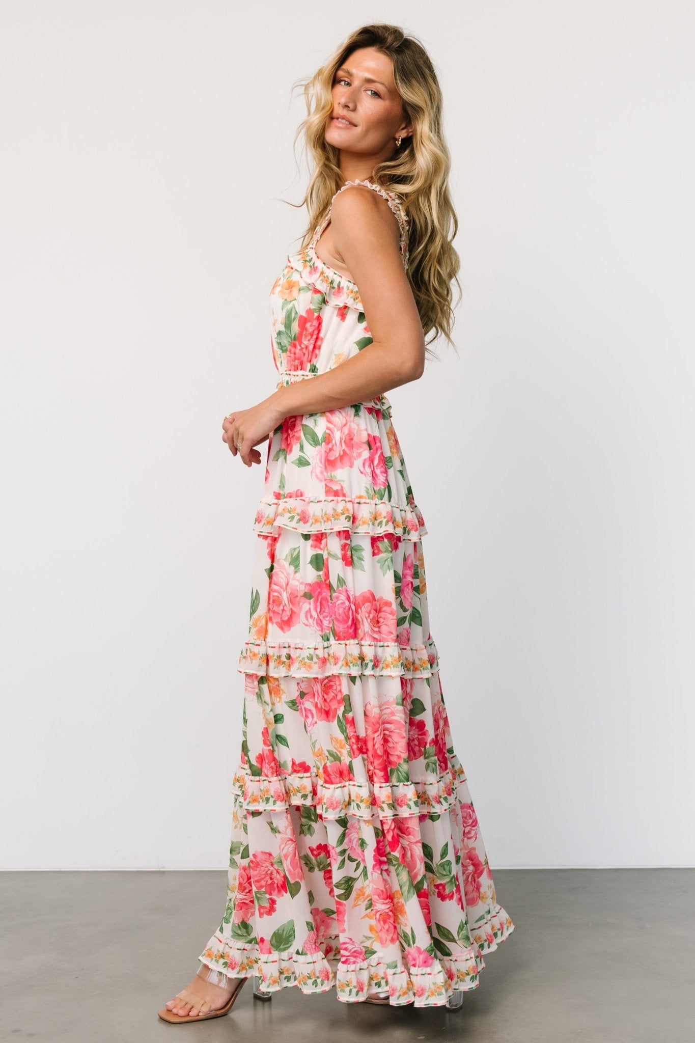 Julieta Tiered Maxi Dress | Off White Floral - Baltic Born