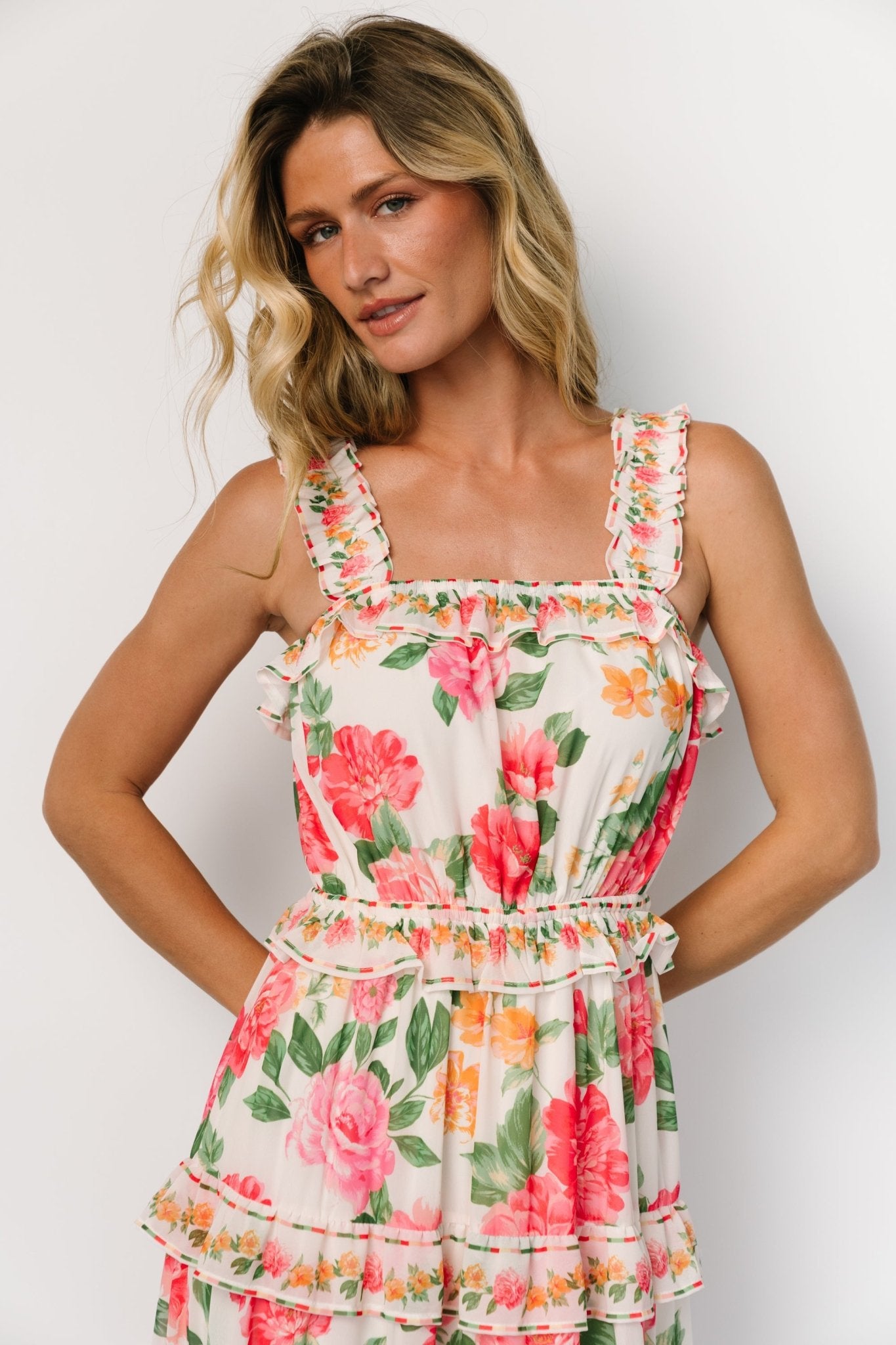 Julieta Tiered Maxi Dress | Off White Floral - Baltic Born