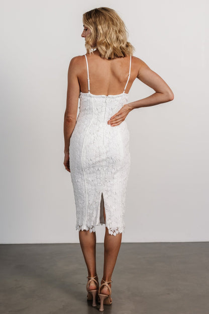 Juliette Bodycon Midi Dress | Off White - Baltic Born