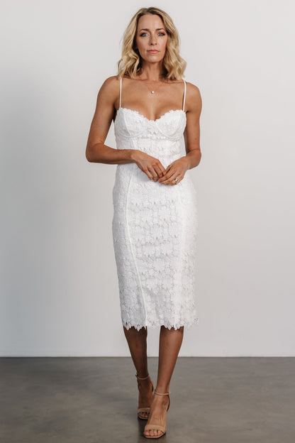 Juliette Bodycon Midi Dress | Off White - Baltic Born