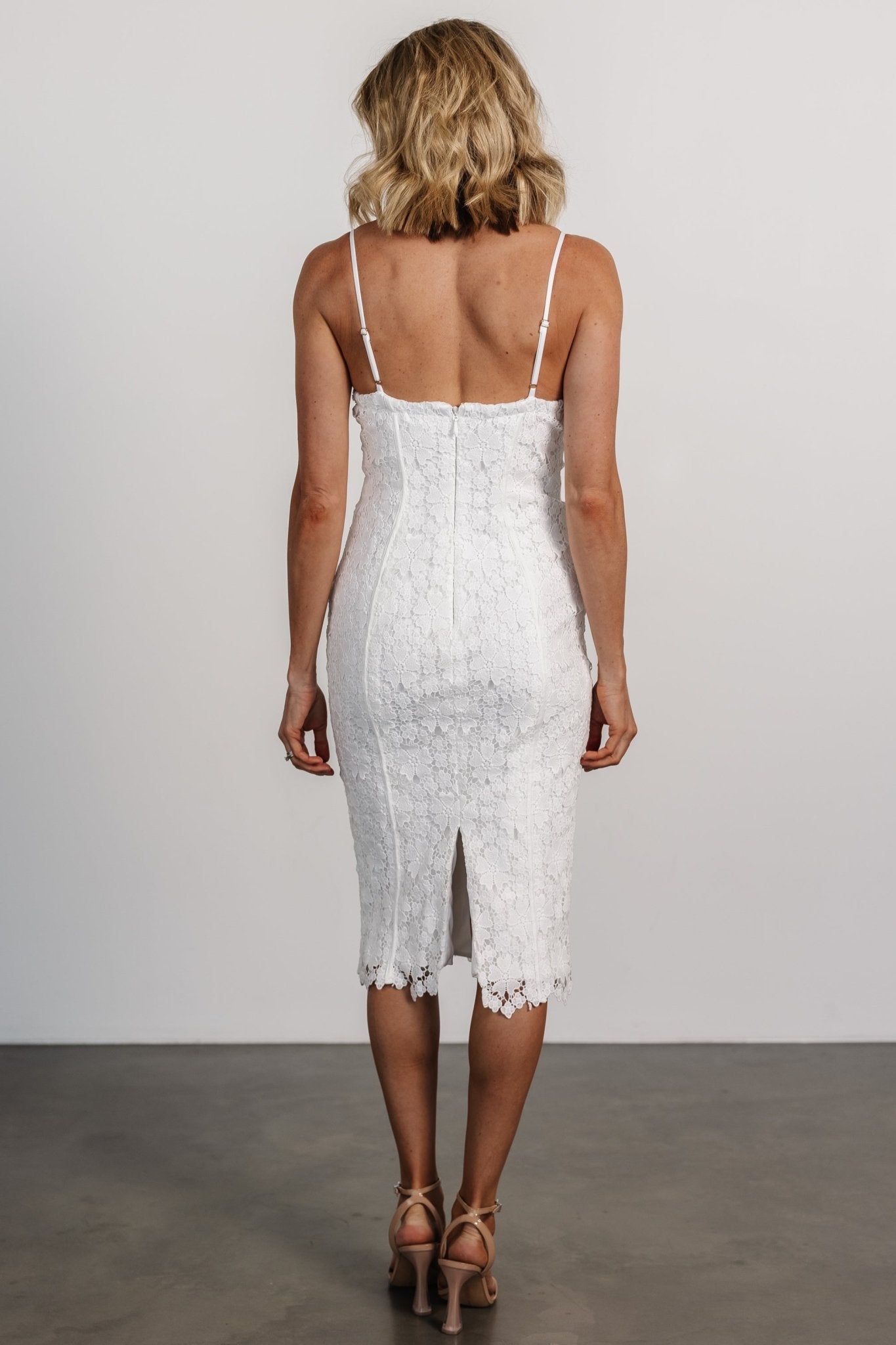 Juliette Bodycon Midi Dress | Off White - Baltic Born