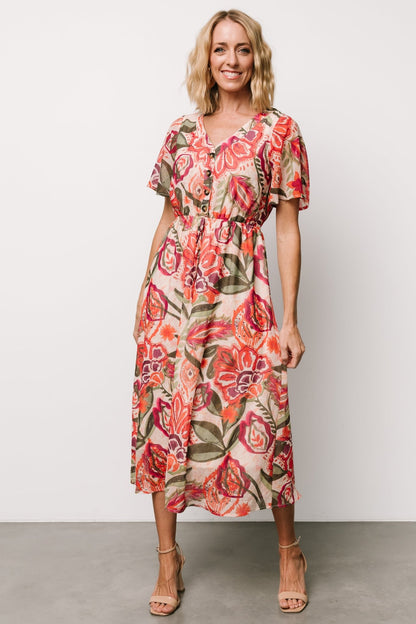 Junie Midi Dress | Multi Print - Baltic Born