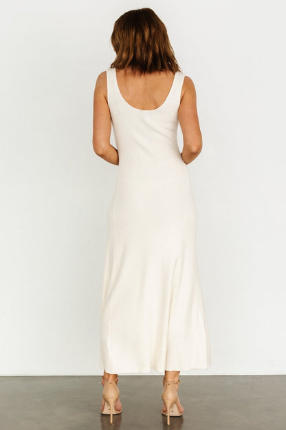 Justine Ribbed Tank Maxi Dress | Cream - Baltic Born