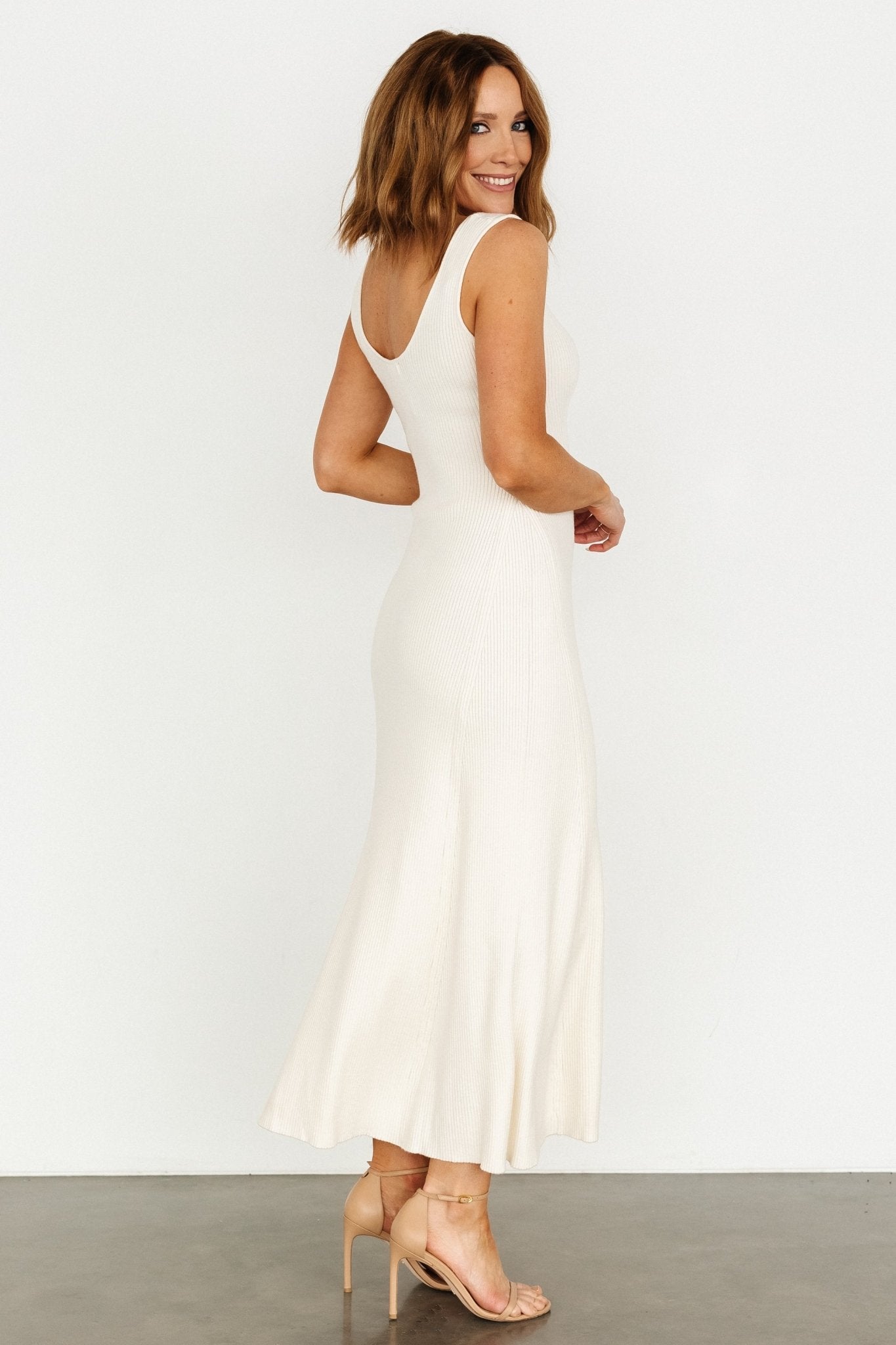 Justine Ribbed Tank Maxi Dress | Cream - Baltic Born