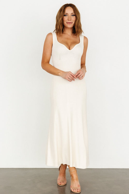 Justine Ribbed Tank Maxi Dress | Cream - Baltic Born