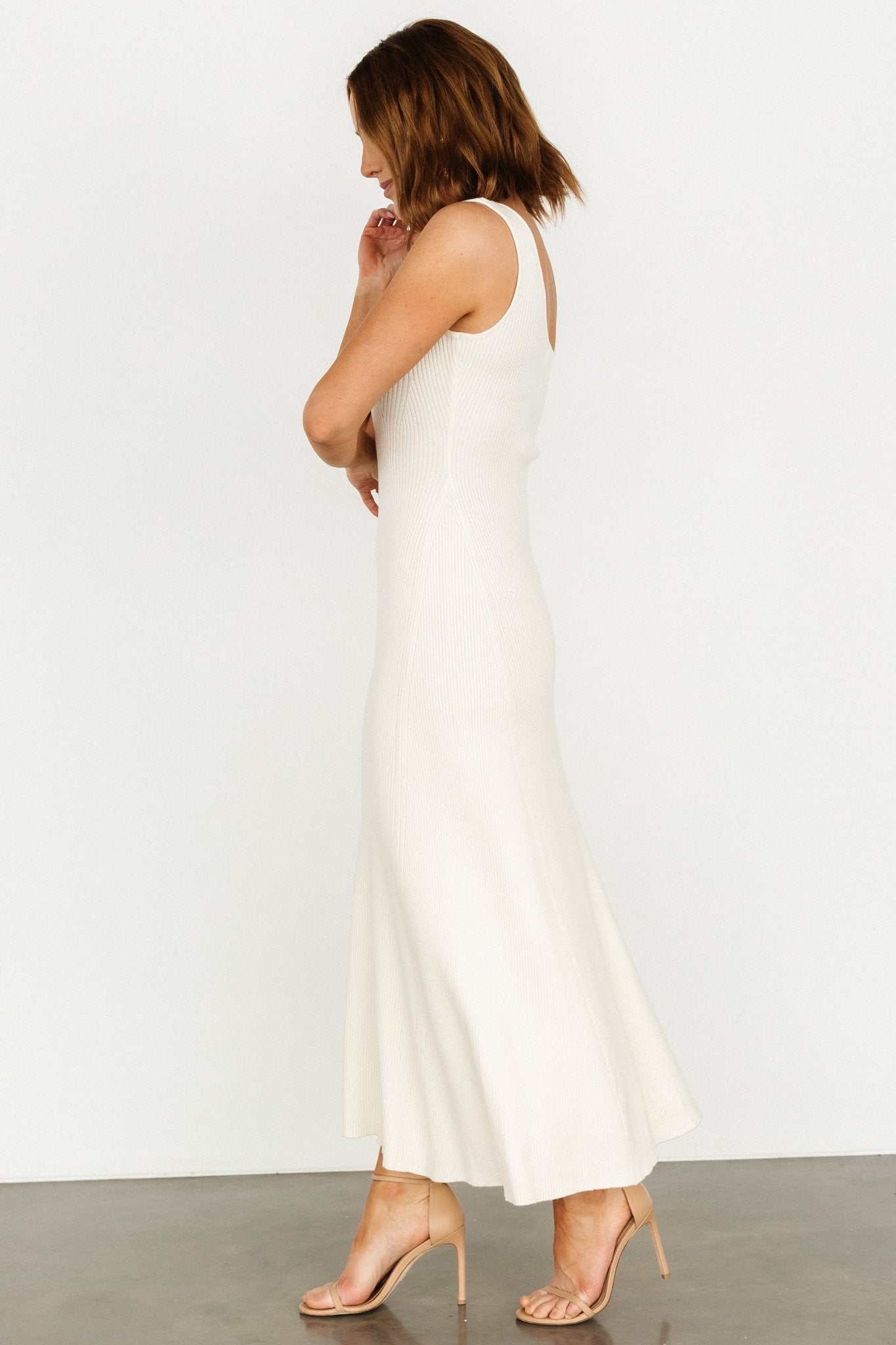 Justine Ribbed Tank Maxi Dress | Cream - Baltic Born