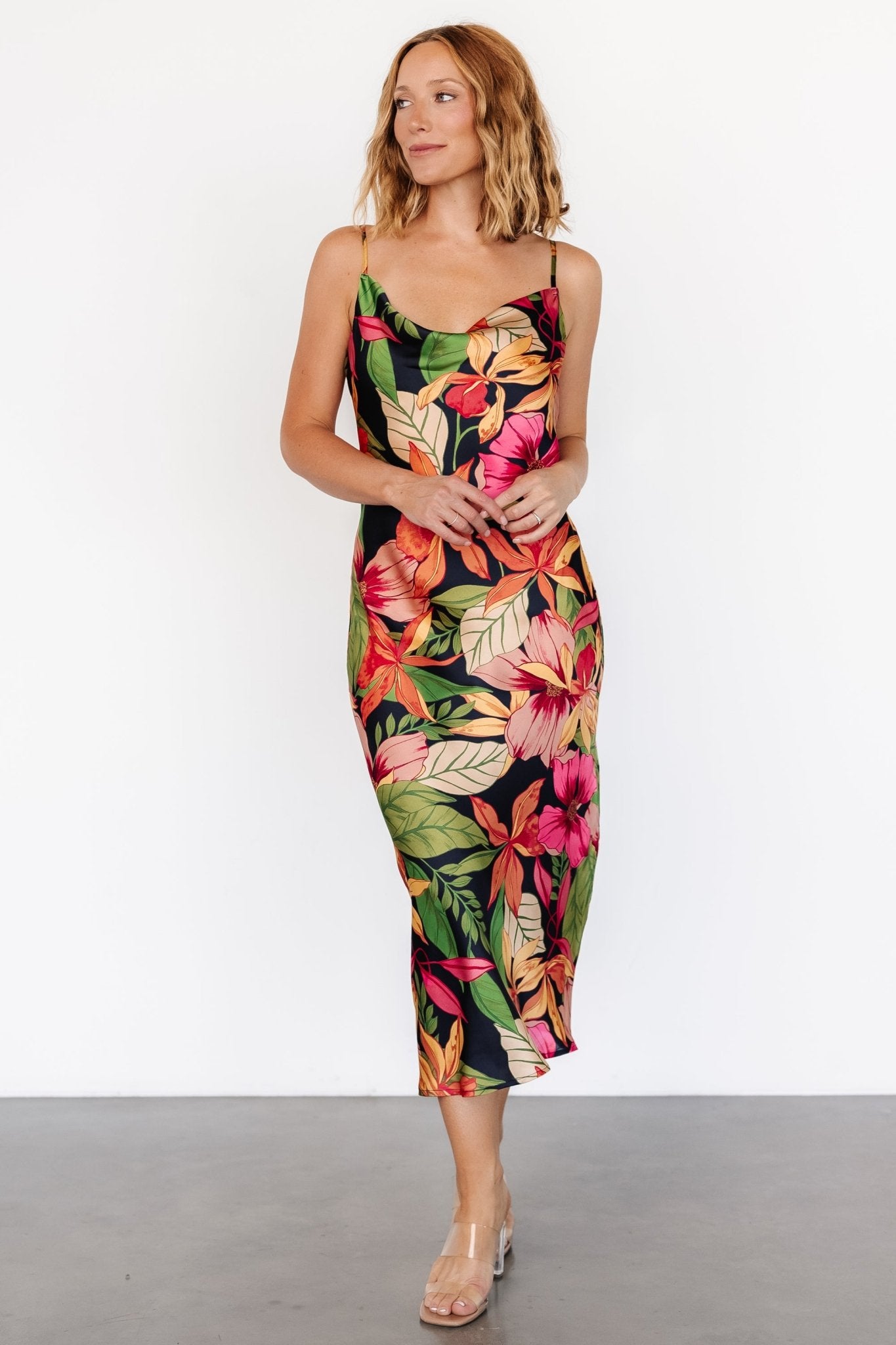 Kala Slip Midi Dress | Black Multi Floral - Baltic Born