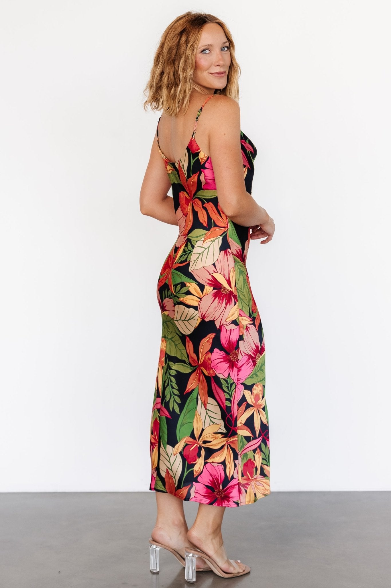 Kala Slip Midi Dress | Black Multi Floral - Baltic Born