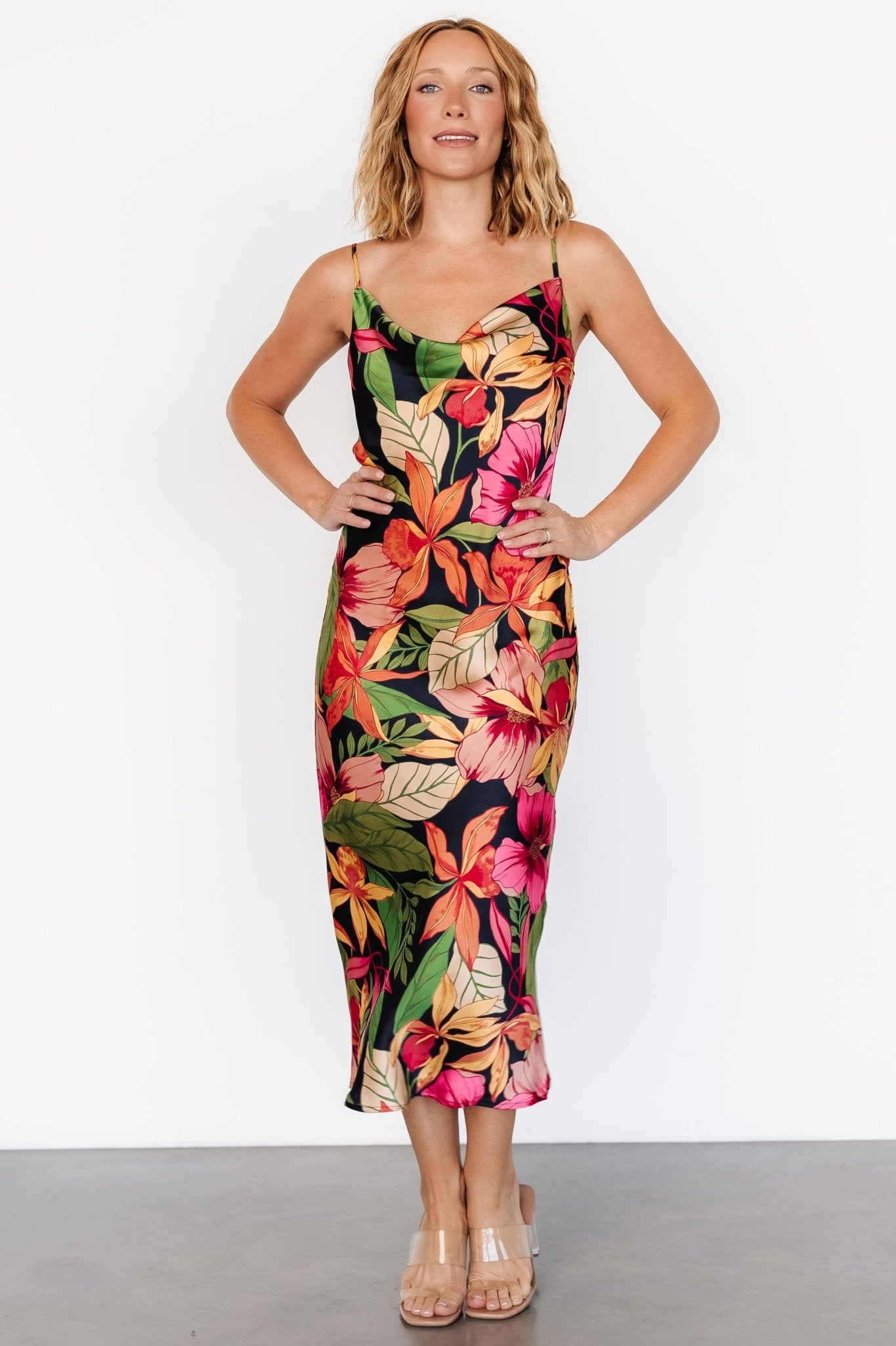 Kala Slip Midi Dress | Black Multi Floral - Baltic Born