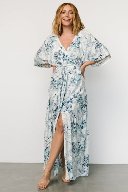 Kalea Maxi Dress | Blue + White - Baltic Born