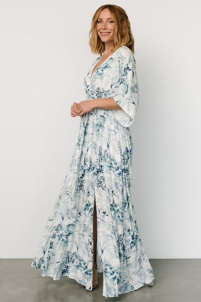 Kalea Maxi Dress | Blue + White - Baltic Born