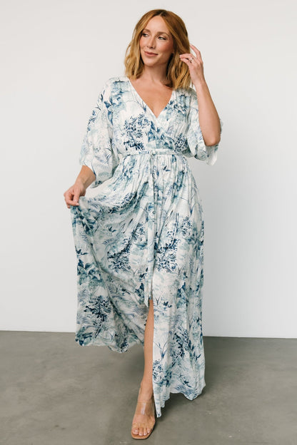 Kalea Maxi Dress | Blue + White - Baltic Born