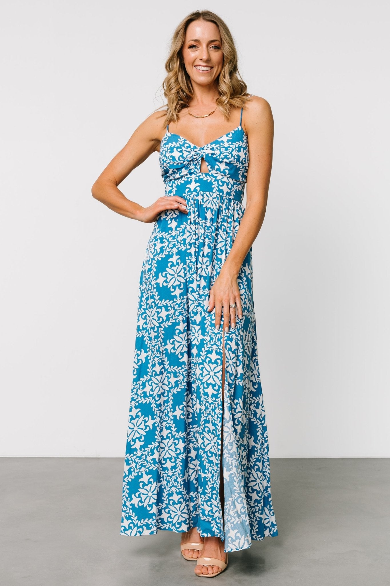 Kali Maxi Dress | Blue + White - Baltic Born