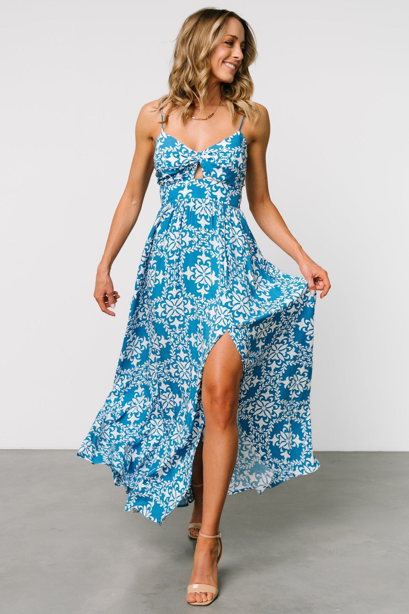 Kali Maxi Dress | Blue + White - Baltic Born