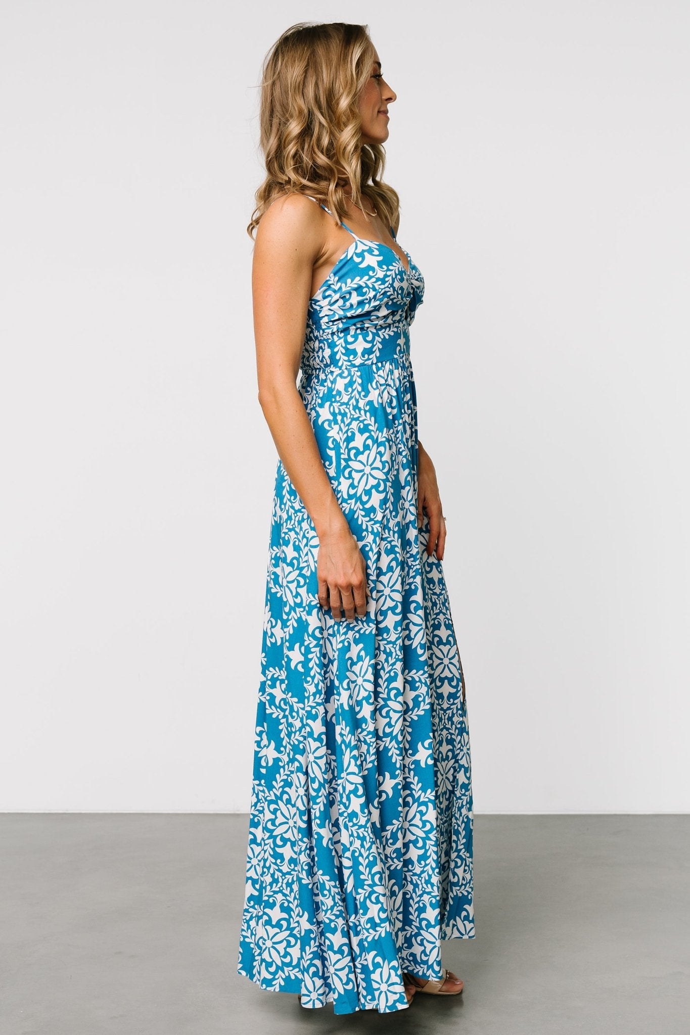 Kali Maxi Dress | Blue + White - Baltic Born