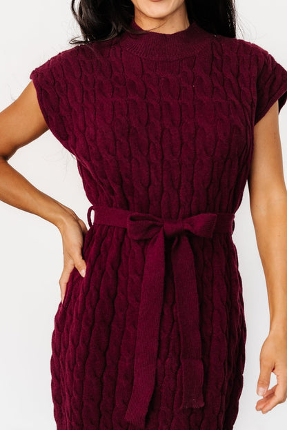 Kambri Cable Knit Sweater Dress | Mulberry - Baltic Born