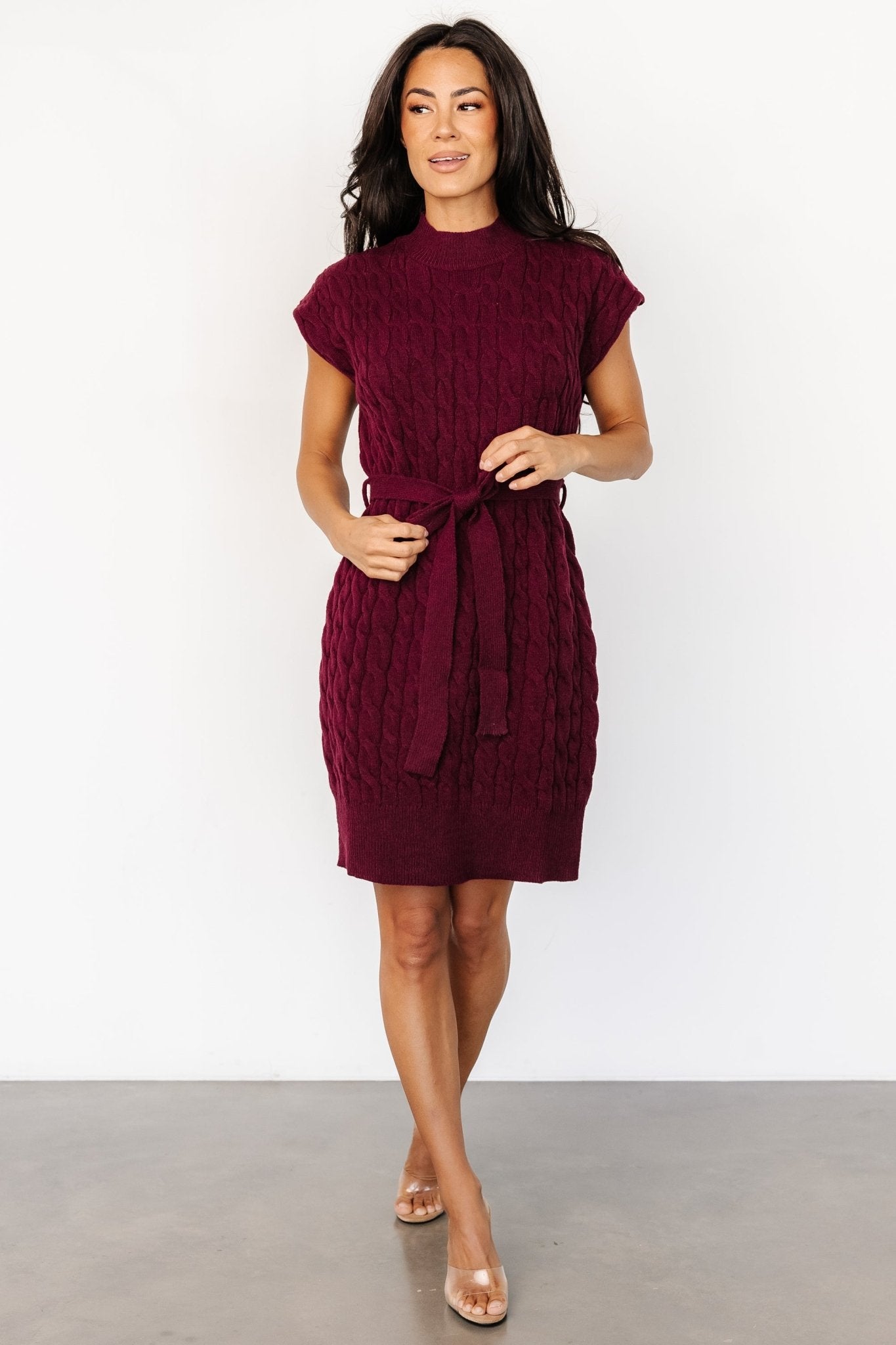 Kambri Cable Knit Sweater Dress | Mulberry - Baltic Born