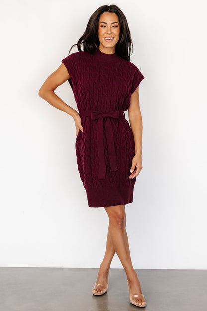 Kambri Cable Knit Sweater Dress | Mulberry - Baltic Born